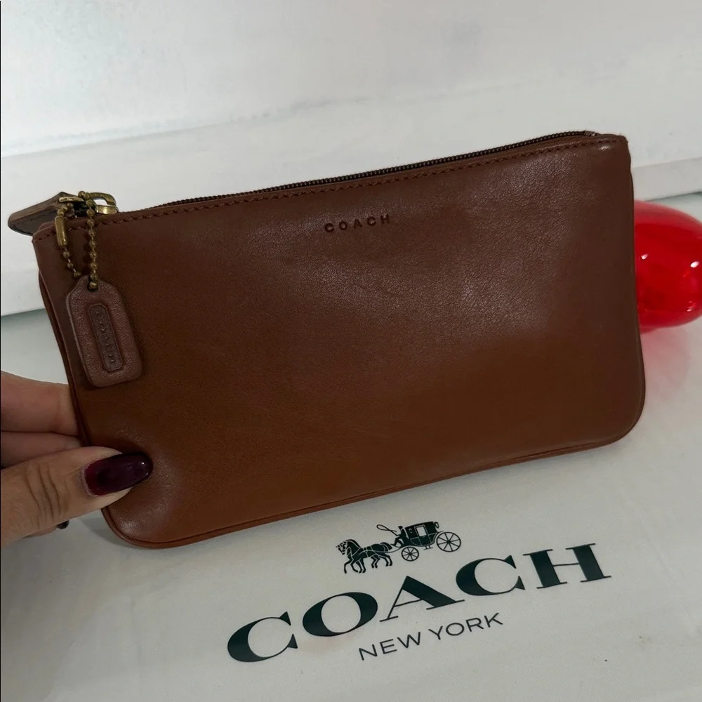 Coach Tan Leather Pouch - Picture 2 of 10